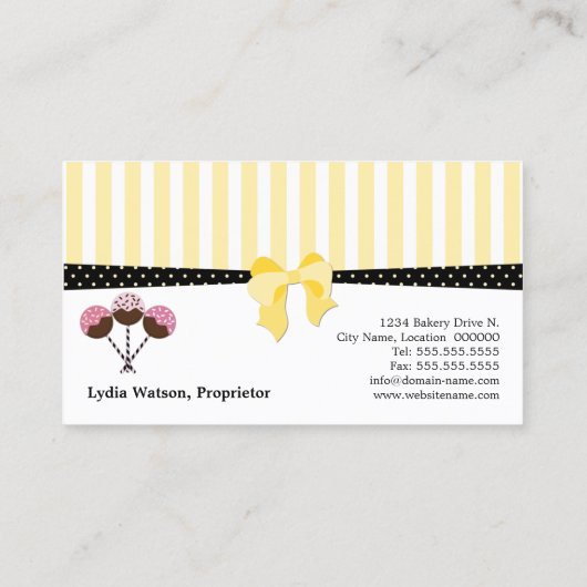 Poppen bakkerij visitekaartje (Achterkant)