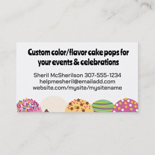 Poppen bruiloft bakkerijsnoepjes bakken visitekaartje (Achterkant)