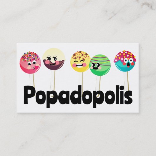 Poppen bruiloft bakkerijsnoepjes bakken visitekaartje (Voorkant)