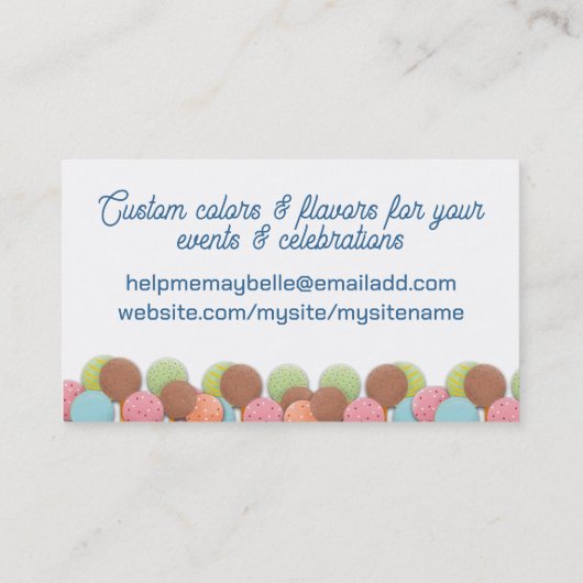 Poppen bruiloft bakkerijsnoepjes bakken visitekaartje (Achterkant)