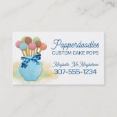 Poppen bruiloft bakkerijsnoepjes bakken visitekaartje (Voorkant)