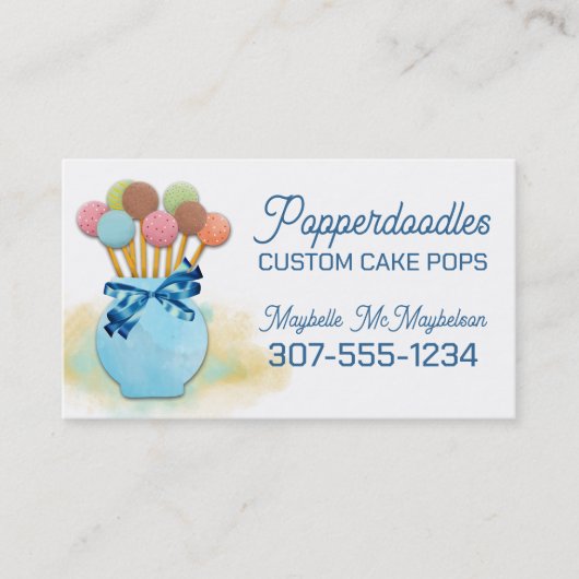 Poppen bruiloft bakkerijsnoepjes bakken visitekaartje (Voorkant)