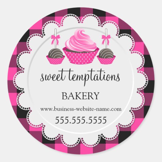 Poppen buffelbakkerij voor koekjes en taart ronde sticker (Voorkant)