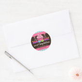 Poppen Cupcake Macaron Bakery Box Ronde Sticker (Envelop)