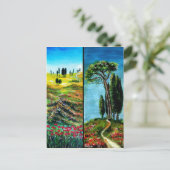 POPPEN, CYPERS EN MEDITERRANE PIJN IN TUSCANY BRIEFKAART (Staand voorkant)