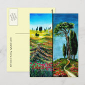 POPPEN, CYPERS EN MEDITERRANE PIJN IN TUSCANY BRIEFKAART (Voorkant / Achterkant)