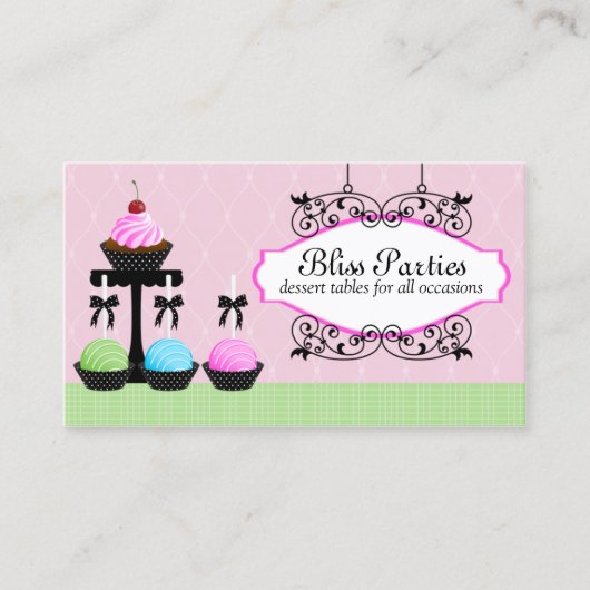 Poppen dessert tabellen visitekaartje (Voorkant)