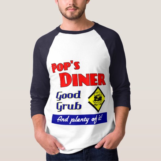 Poppen Diner Good Grub Retro Art T-shirt (Voorkant)
