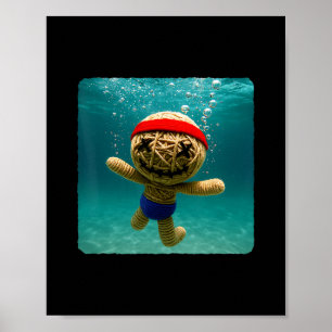 Poppen Diving Onderwater Oceaan Duiker Zwemmen Poster