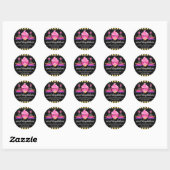 Poppen en bakkerijdozen ronde sticker (Vel)