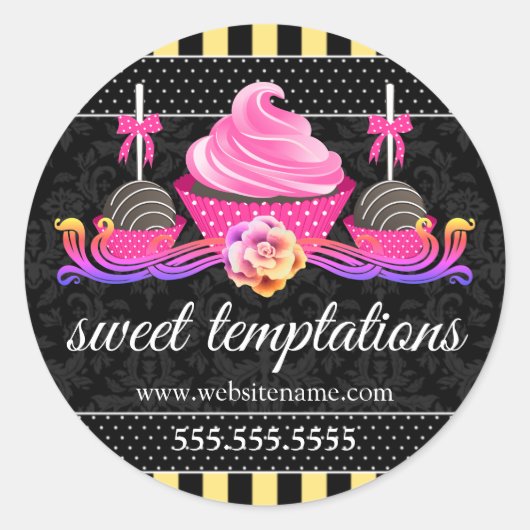 Poppen en bakkerijdozen ronde sticker (Voorkant)