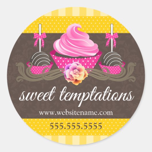 Poppen en bakkerijdozen ronde sticker (Voorkant)