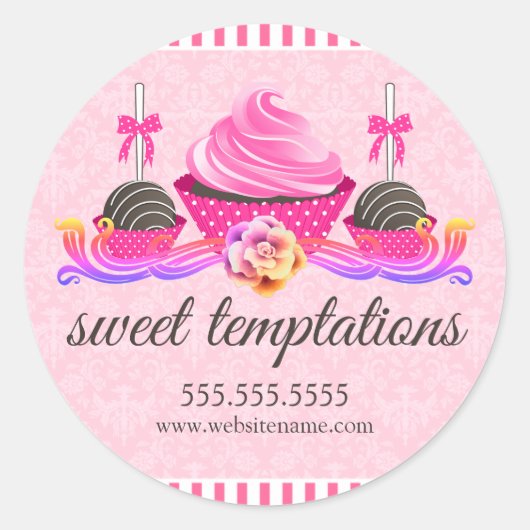 Poppen en bakkerijdozen ronde sticker (Voorkant)