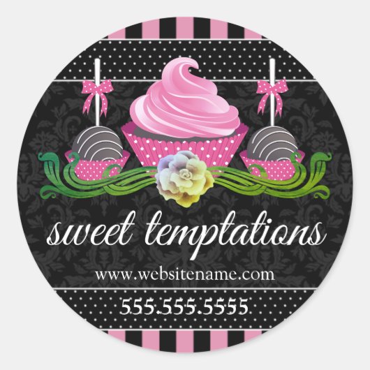 Poppen en bakkerijdozen ronde sticker (Voorkant)