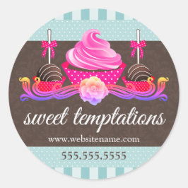 Poppen en bakkerijdozen ronde sticker