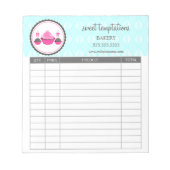 Poppen en cupcake Aqua-ontvangstbewijzen Notitieblok (Voorkant)