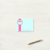 Poppen en cupcake Aqua Pink Post-it® Notes (Op bureau)