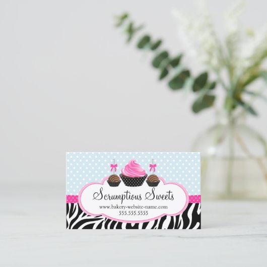 Poppen en cupcake bakkerij visitekaartje (Staand voorkant)