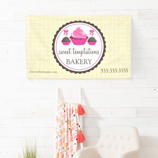 Poppen en cupcake spandoek (Insitu)