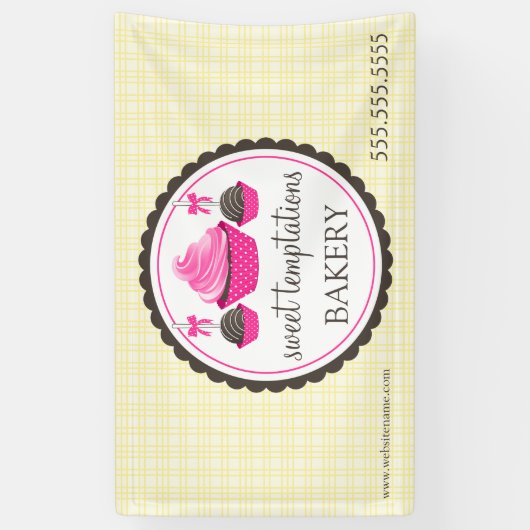 Poppen en cupcake spandoek (Verticaal)