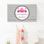 Poppen en cupcake spandoek (Insitu)