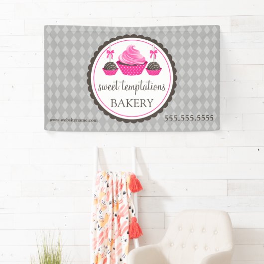 Poppen en cupcake spandoek (Insitu)