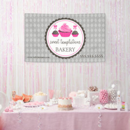 Poppen en cupcake spandoek