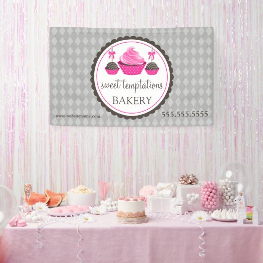 Poppen en cupcake spandoek (Feest)