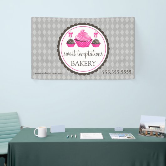 Poppen en cupcake spandoek (Beurs)