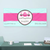 Poppen en cupcake Turquoise Pink Spandoek (Beurs)
