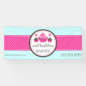 Poppen en cupcake Turquoise Pink Spandoek (Horizontaal)