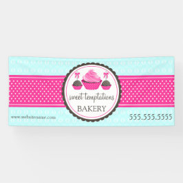 Poppen en cupcake Turquoise Pink Spandoek