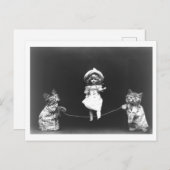 poppen en katten springen touw Oddity Briefkaart (Voorkant / Achterkant)
