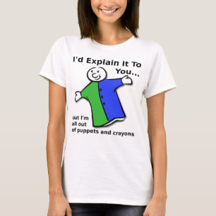 Poppen en kleurpotloden Grappig T-shirt