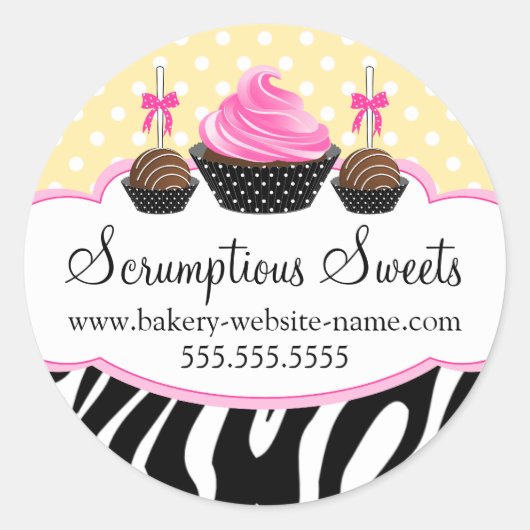 Poppen gebakken bakkerijdozen ronde sticker (Voorkant)