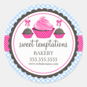 Poppen gebakken dozen ronde sticker