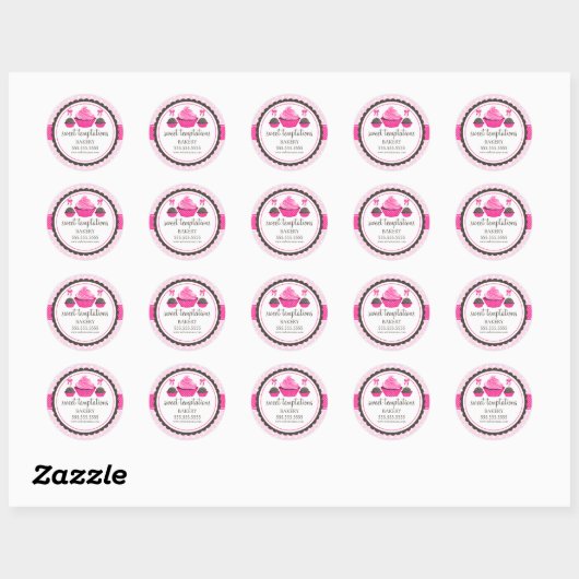 Poppen gebakken dozen ronde sticker (Vel)