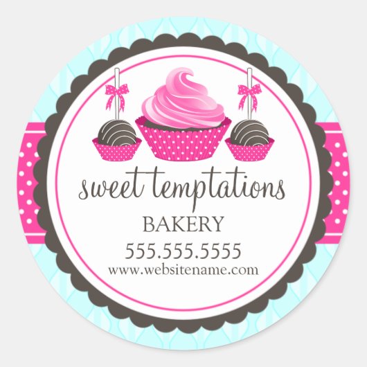 Poppen gebakken dozen ronde sticker (Voorkant)