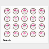 Poppen gebakken dozen ronde sticker (Vel)