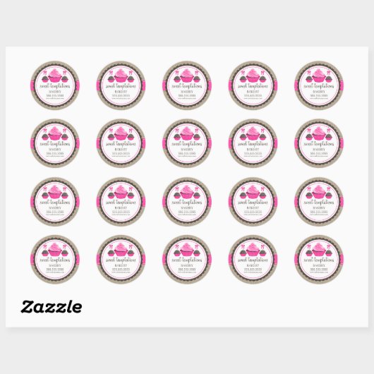 Poppen gebakken dozen ronde sticker (Vel)