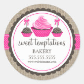 Poppen gebakken dozen ronde sticker (Voorkant)