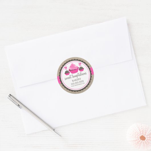 Poppen gebakken dozen ronde sticker (Envelop)