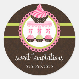 Poppen gebakken dozen ronde sticker