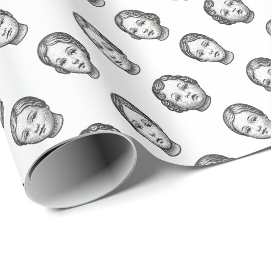 Poppen Gezichten Cadeaupapier (Rol Hoek)
