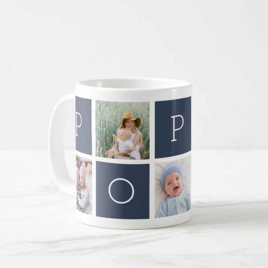 Poppen | Grootvader 5 Foto Collage Koffiemok (Voorkant links)