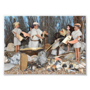 Poppen in de prehistorie. foto afdruk