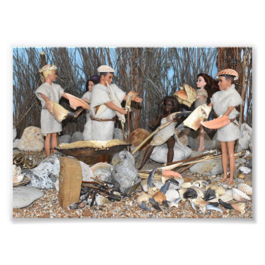 Poppen in de prehistorie. foto afdruk (Voorkant)