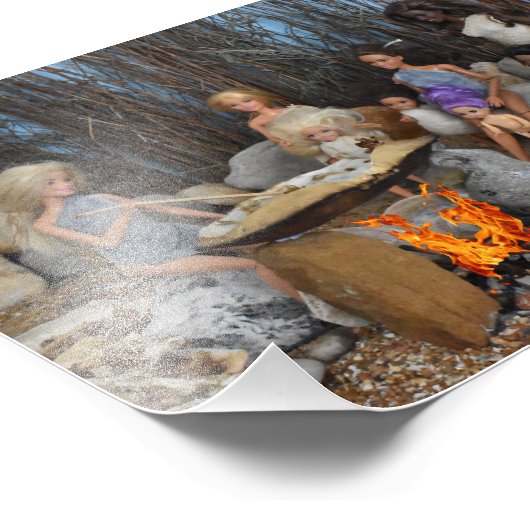 Poppen in de prehistorie. foto afdruk (Hoek)