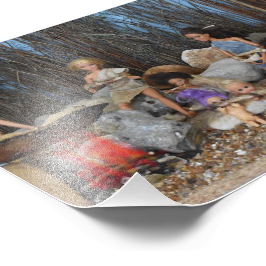 Poppen in de prehistorie. foto afdruk (Hoek)