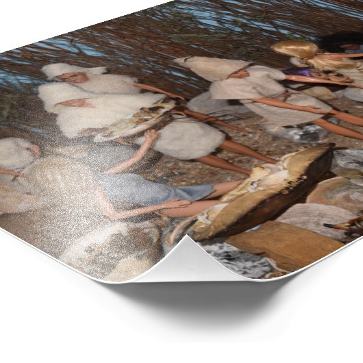 Poppen in de prehistorie. foto afdruk (Hoek)